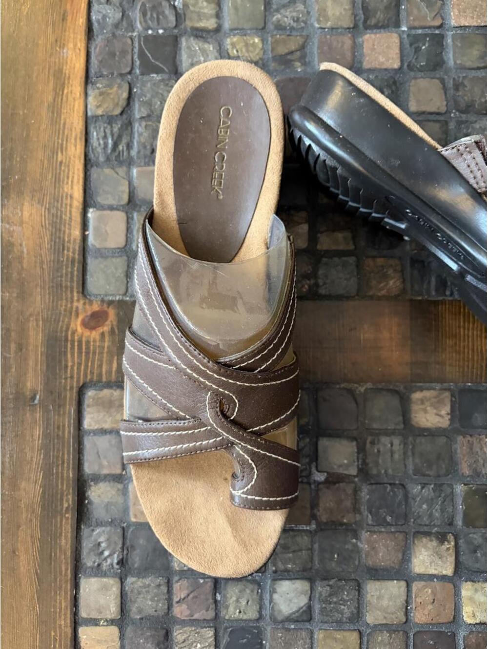 Vintage Y2K Cabin Creek Kevin Brown Strappy Sandals size 10 - Picture 2 of 8